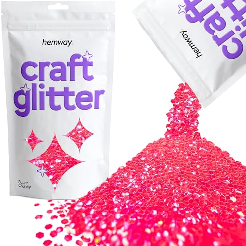 Craft Glitter Fluorescent Neon Pink 100g Super Chunky Glitter (3.5274 Ounce)