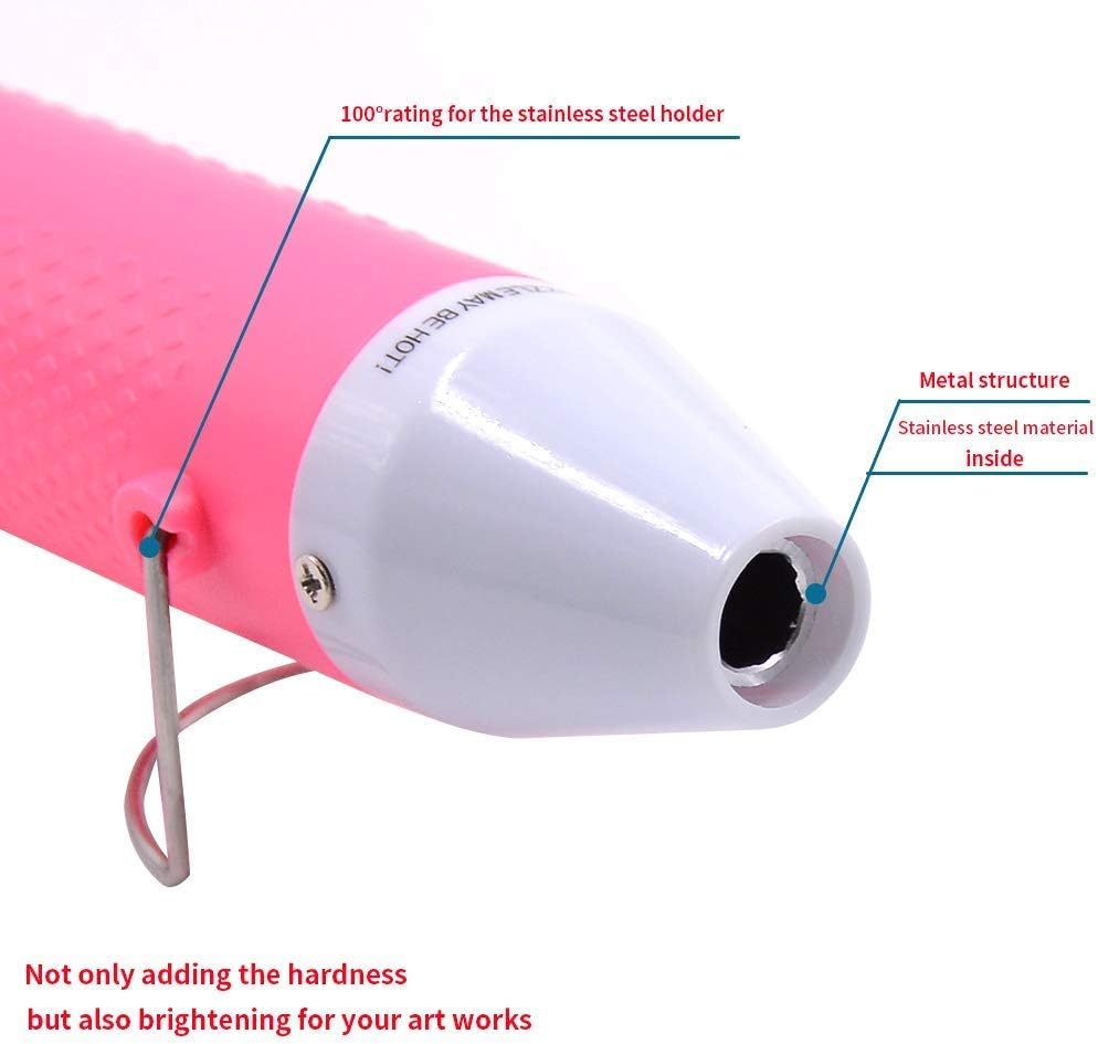 Heat Gun,mofa Embossing Mini Heat Gun,Hot Air Gun For Craft with Stand For DIY Embossing And Acrylic Paint Dryer,Multi-Purpose Electric Heating Nozzle 150W 110V (Pink,White) - Crafty Corner
