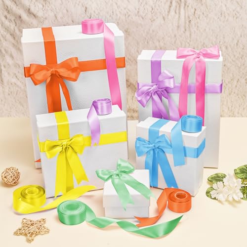 1 Inch Rainbow Satin Ribbons for Crafts
