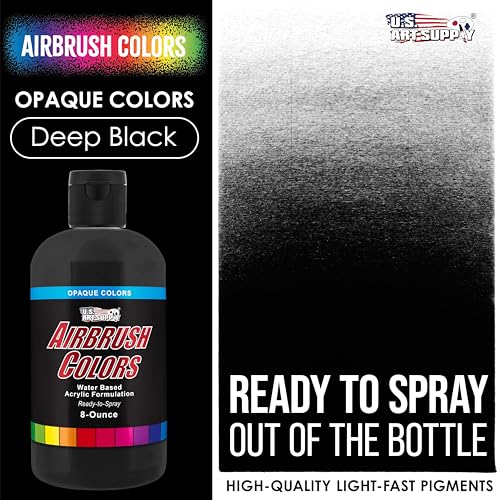 Opaque Deep Black Acrylic Airbrush Paint (8 Fl Oz)
