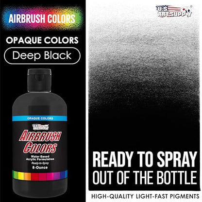 Opaque Deep Black Acrylic Airbrush Paint (8 Fl Oz)