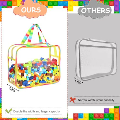 6 Packs Large Toy Storage Bags with Labels (6 Count)