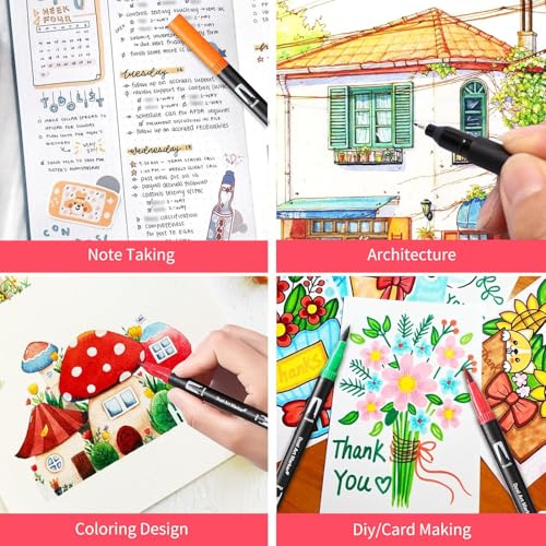 120 Colors Dual Tip Watercolor Markers Pens for School Supplies (120 Count)