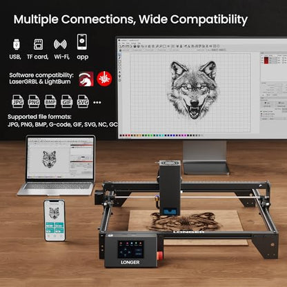 Laser Engraver Ray5 20000mW Engraver Machine with Air Assist Kit DIY CNC Laser Cutter Tool for Metal Glass Wood Working Area 15.7 "x15.7" with 4