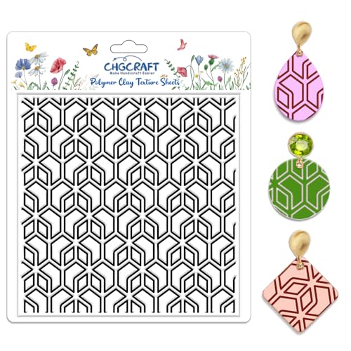 Geometry Polymer Clay Texture Sheets Line Art Silicone Texture Stamp Repeating Seamless Pattern Modeling Pattern Pad for Jewelry and Clay Earrings Tools