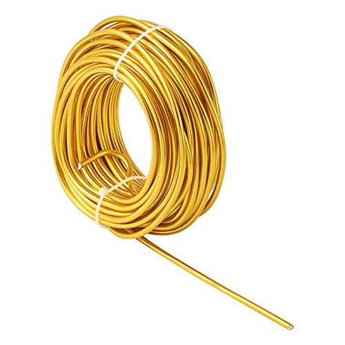 32.8 Feet 5mm Gold Aluminum Wire Bendable Metal Craft Wire for Beading Sculpting Jewelry Making (32.8 Foot)