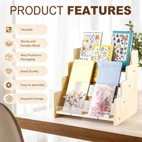 4 Tier Wooden Acrylic Greeting Card Display Stand