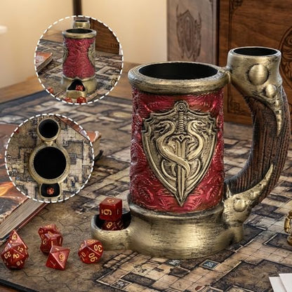 Dice Tower Mug DND Dice Rolling Tower with 7 PCS Dice Set