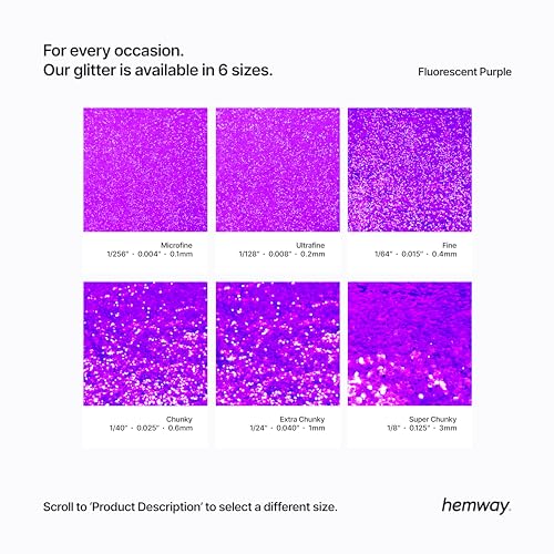 Resin Glitter Fluorescent Purple 100g Super Chunky (3.5 Ounce)