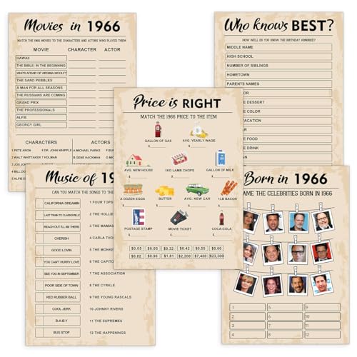 60th Birthday Party Games (50 Count)