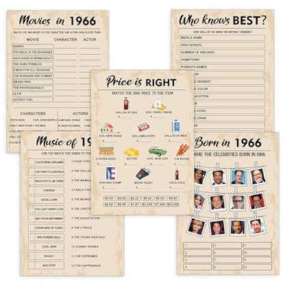 60th Birthday Party Games (50 Count)