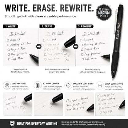 Retractable Erasable Gel Pens (12 Count)