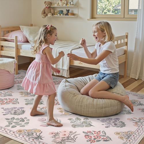 Pink Rugs for Bedroom Girls Nursery (35 Sq Ft)