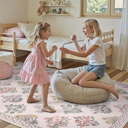 Pink Rugs for Bedroom Girls Nursery (35 Sq Ft)
