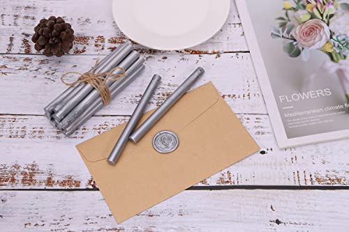 15Pcs Silver Glue Gun Sealing Wax Sticks for Wax Seal Stamp (15 Count)