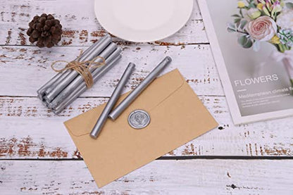 15Pcs Silver Glue Gun Sealing Wax Sticks for Wax Seal Stamp (15 Count)