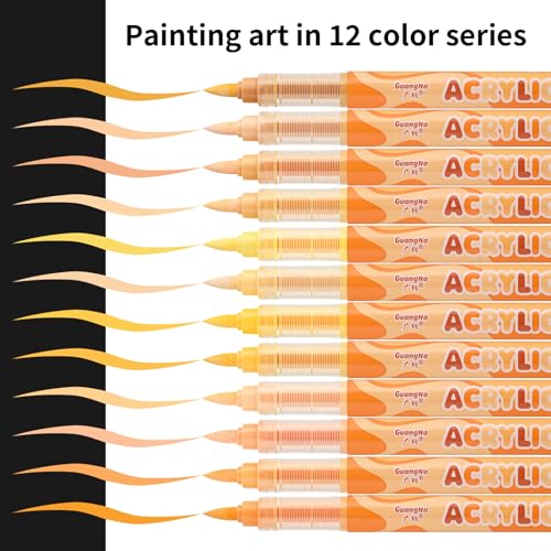 kander Guangna Acrylic Paint Markers 12 Colors (12 Count)