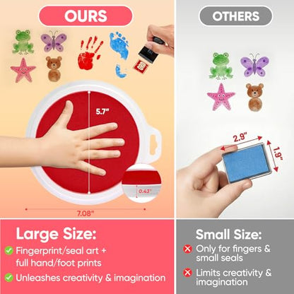 8 Colors Washable Stamp Pads & Ink Pads for Kids