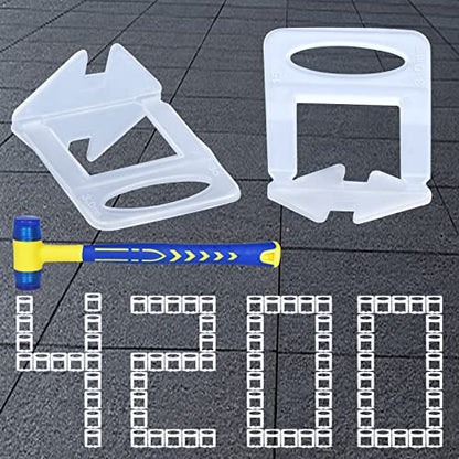 Tile Leveling System Clips Spacers Tile Leveler Clips DIY Tile Leveler Spacers 4200 Pcs 1 (1000 Count)