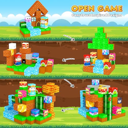 Magnetic Blocks Building Games Kids Toys for 3 4 5 6 7 8 9 10 11 12 13 Year Old Boys Girls (100 Count)