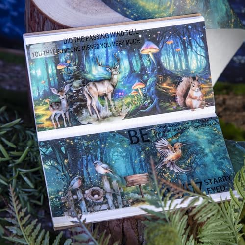 Night Forest Seamless Washi Tape Scrapbook Kit (7 Count)