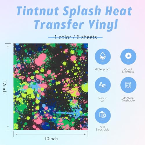 Blue Green Splash Heat Transfer Vinyl