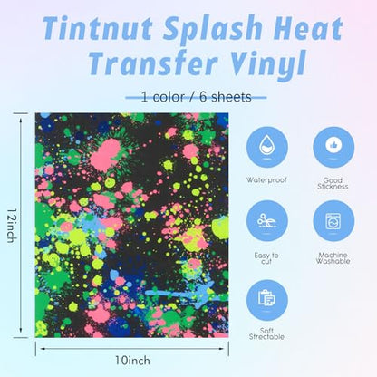Blue Green Splash Heat Transfer Vinyl