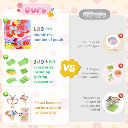 300+PCS Fabric Flower Bouquets Toys (352 Count)