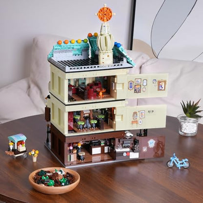 Flower Cafe House Building Set with Lights for Adults