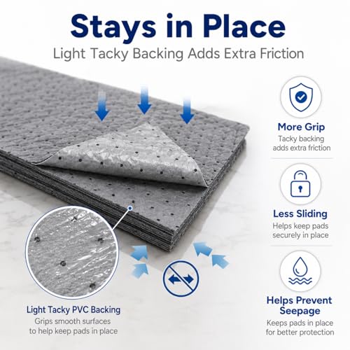 Adhesive Backed Oil Absorbent Pads (100 Count)