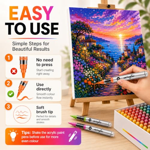 120 Color Acrylic Paint Markers (120 Count)