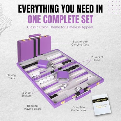 Premium Backgammon 18" Large Purple