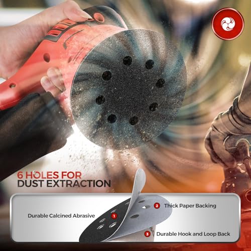 100PCS 5 Inch Sanding Discs 80 Grit Random Orbit Sander Sandpaper (100 Count)