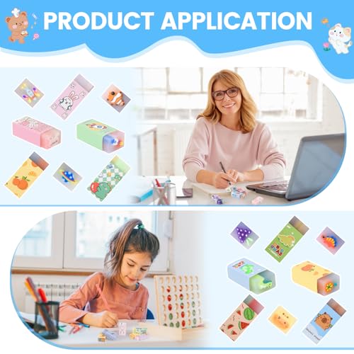 100 Piece Kawaii Cute Animal Pencil Eraser for Kids (100 Count)