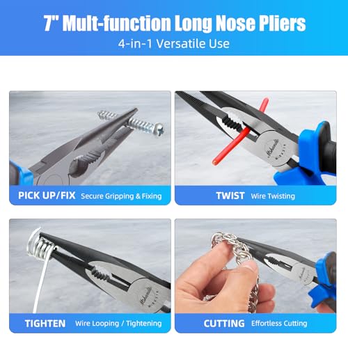 Needle Nose Pliers 6.5" Long Nose Pliers for Wire Bending
