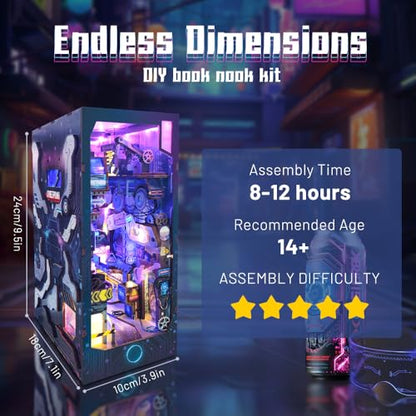 DIY Book Nook Cyberpunk Dollhouse Kit 3D Wooden Puzzle for Adults