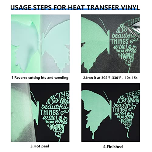 Glitter Fluorescent Light Green HTV Heat Transfer Vinyl Rolls