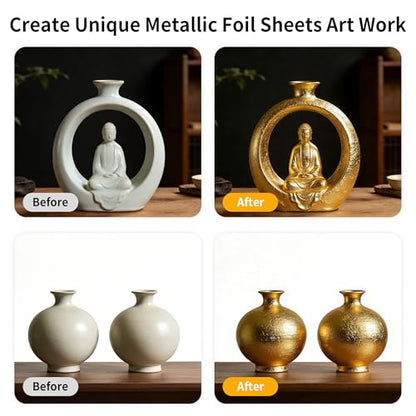 Gold Leaf Sheets 100 PCS Gold Foil Leaf 10 Colors