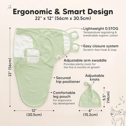 3pk Organic Swaddles for Newborns Girls