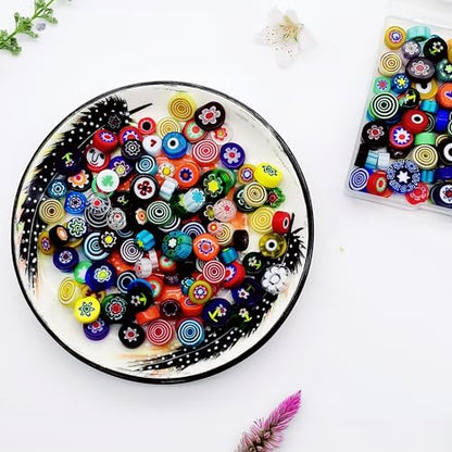 Flat Glass Millefiori for Mosaic Making Supplies (95 Count)