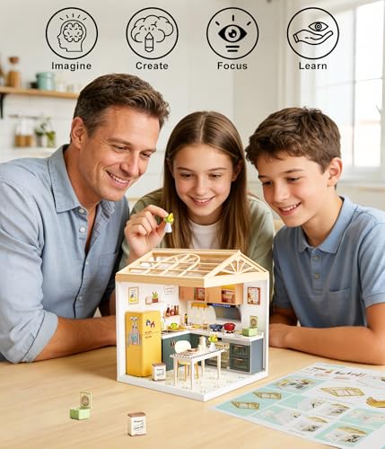 Cozy Modern Kitchen DIY Miniature House Kit for Adults