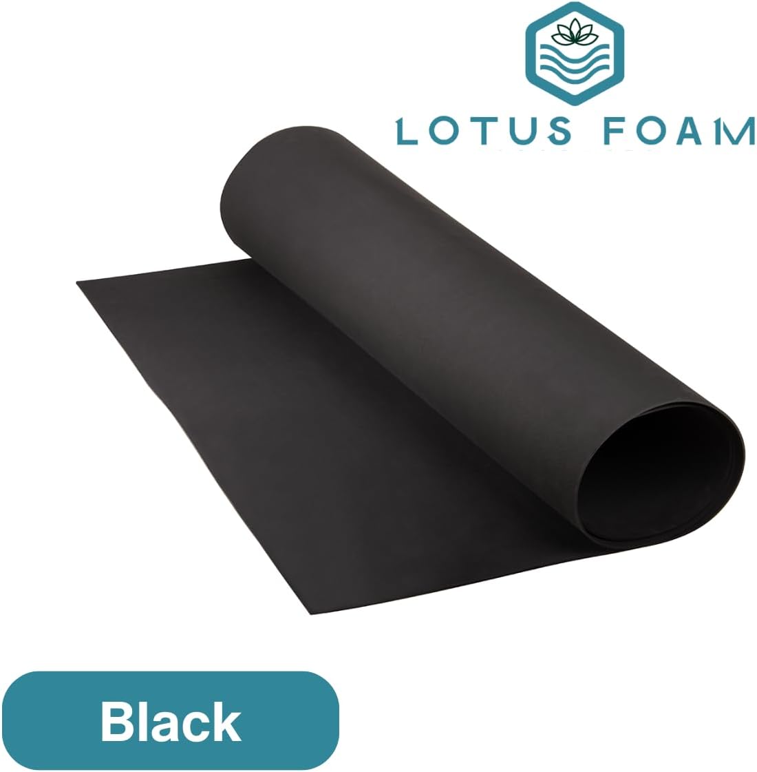 LotusFoam Large 3mm EVA Foam Sheet - 44"x 85" High Density Foam 130 kg/m3 for Cosplay, Costumes, Crafts, Flooring, Outdoor Use - 35 Colors (Black) - Black - Crafty Corner