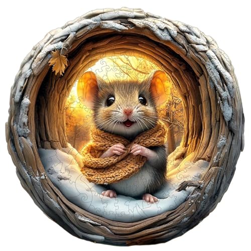 3D Cave Mouse Puzzles Adults Gifts Wooden 300 Pieces 13.4 * 13.4in