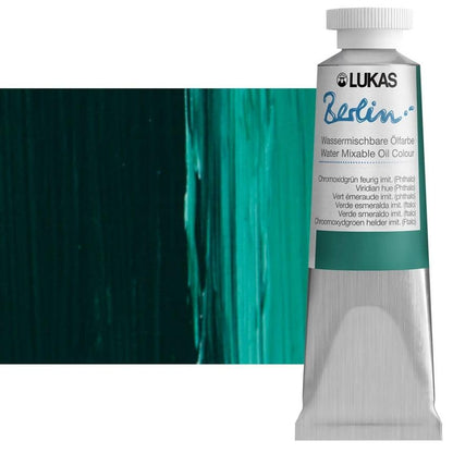 Berlin Pro Artists Water Mixable Oil Paint 37 ml Tube Viridian Hue