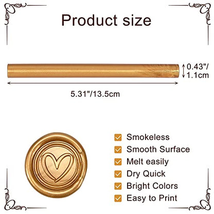 15Pcs Antique Gold Glue Gun Sealing Wax Sticks for Wax Seal Stamp (15 Count)