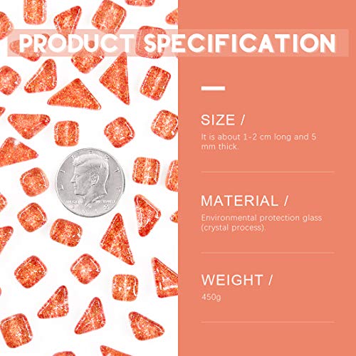 1 Pound Orange Shine Crystal Series Mosaic Tiles Assortment Kit