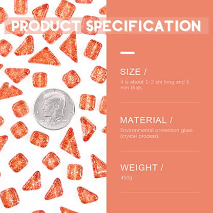 1 Pound Orange Shine Crystal Series Mosaic Tiles Assortment Kit