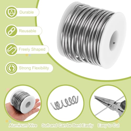9 Gauge Anodized Aluminum Craft Wire Bendable Bonsai Training Wire 56 Feet 3mm for Sculpting Crafts Wreath Floral Beading Jewelry Making