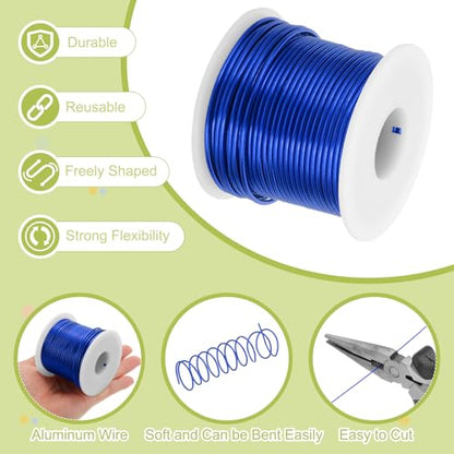 12 Gauge Anodized Aluminum Craft Wire Bendable Bonsai Training Wire 98 Feet 2mm for Sculpting Crafts Wreath Floral Beading Jewelry Making
