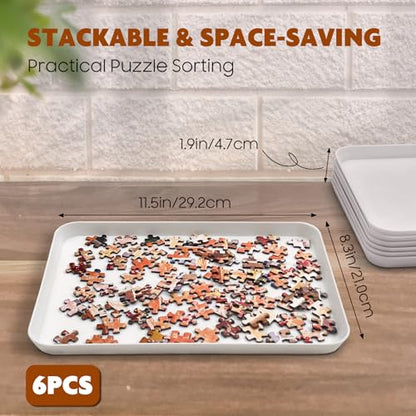 11.5 x 8.3 in Puzzle Sorting Trays Stackable